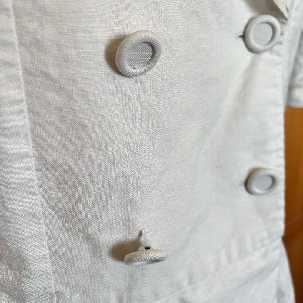Vintage Laura Ashley 14 Dress Cream Cotton Linen Cottagecore Wedding Boho - Picture 5 of 9